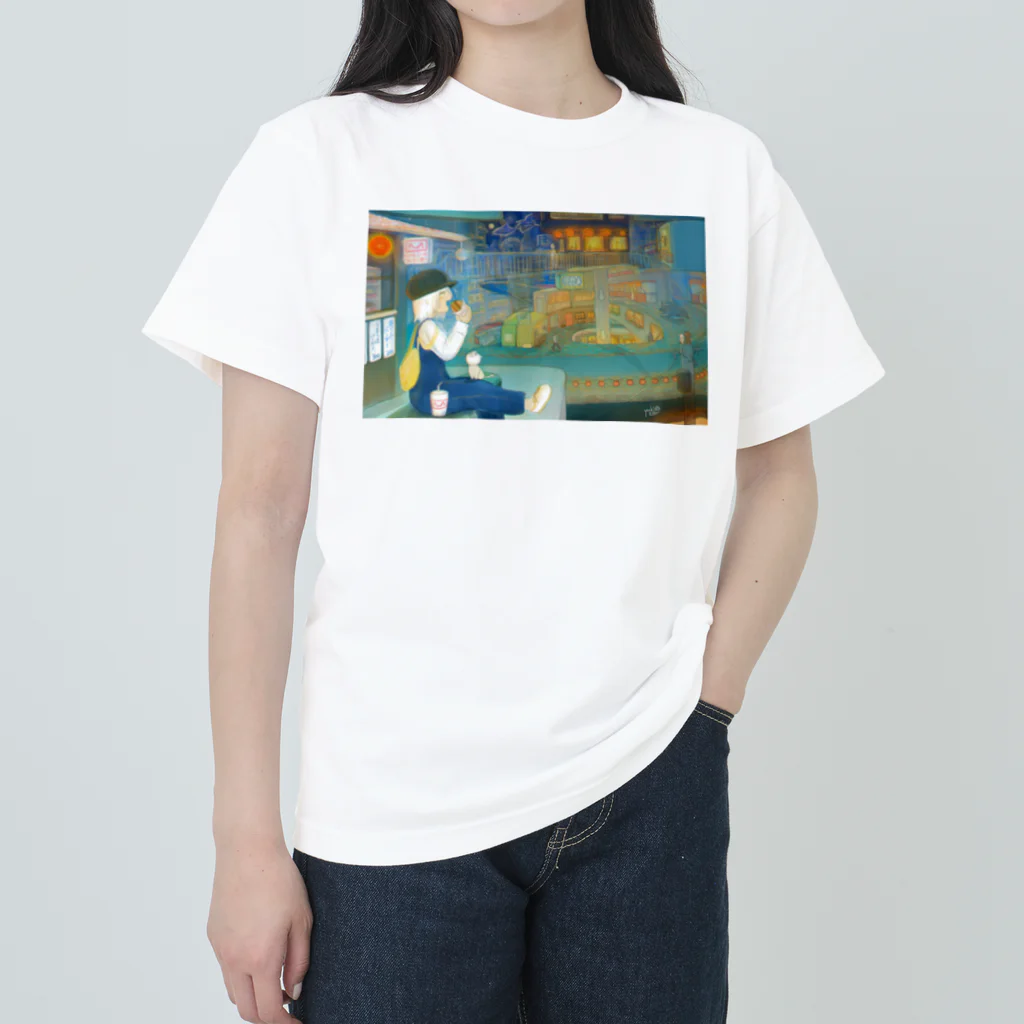 雪之丞ଳ⸒ ⸒の【くらげのくらー】いただきま～す ヘビーウェイトTシャツ