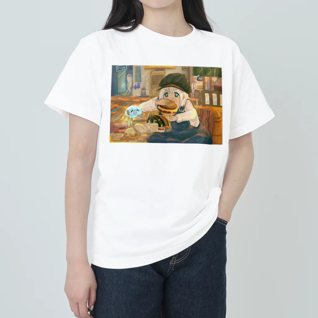 雪之丞ଳ⸒ ⸒の【くらげのくらー】ばくっ！！ Heavyweight T-Shirt