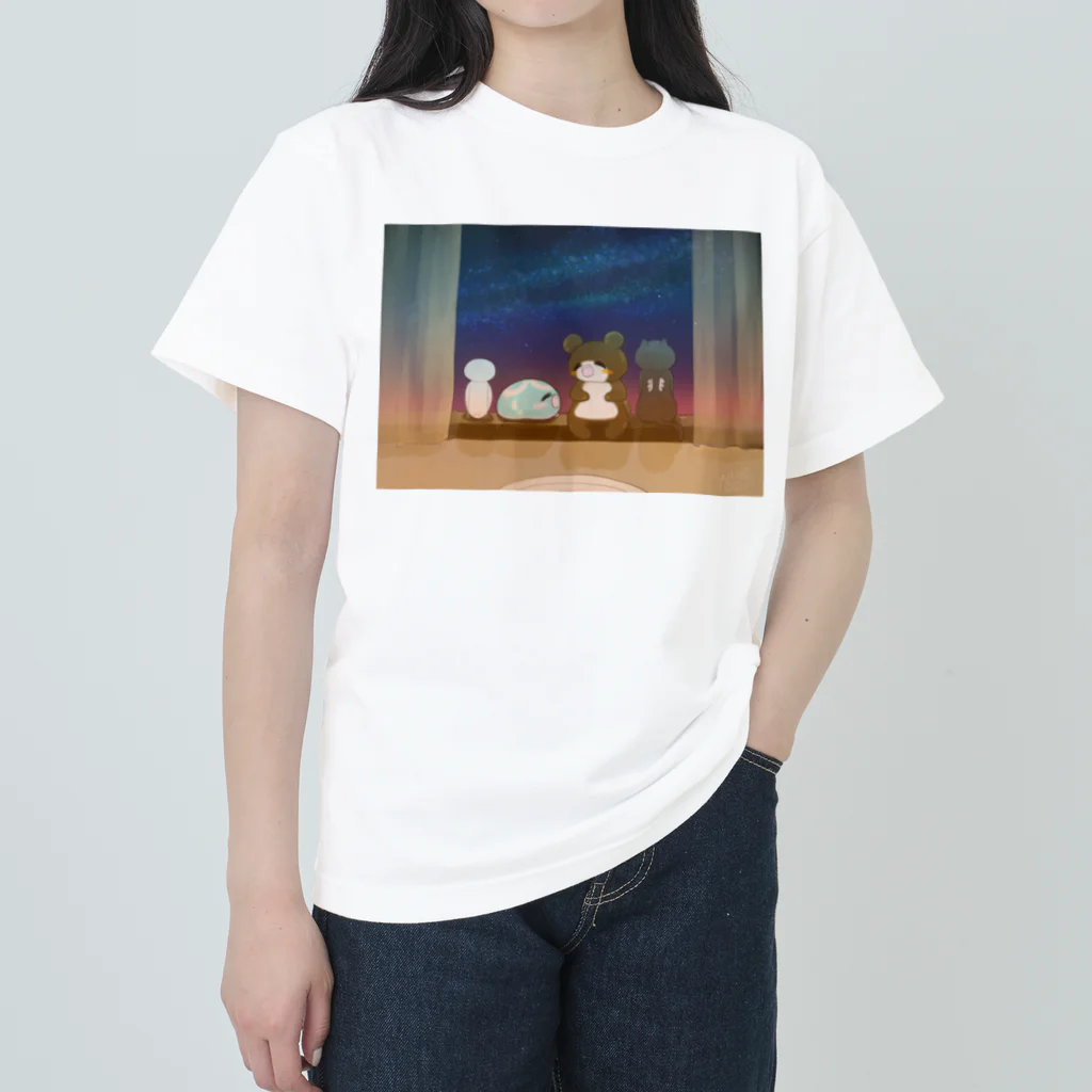 雪之丞ଳ⸒ ⸒の【くらげのくらー】窓際 ヘビーウェイトTシャツ