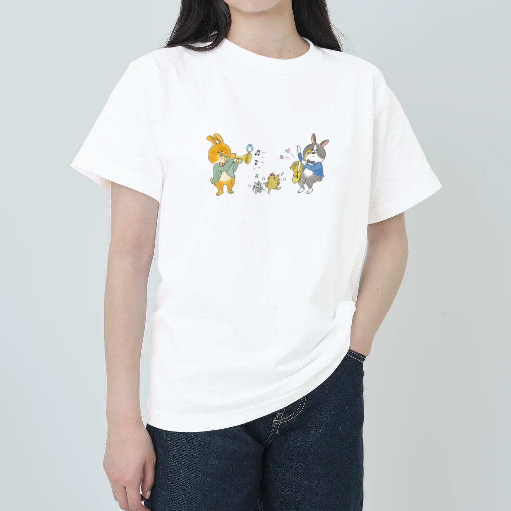 阿部　慶子のうさぎの玄樹＆宇太イラスト ヘビーウェイトTシャツ