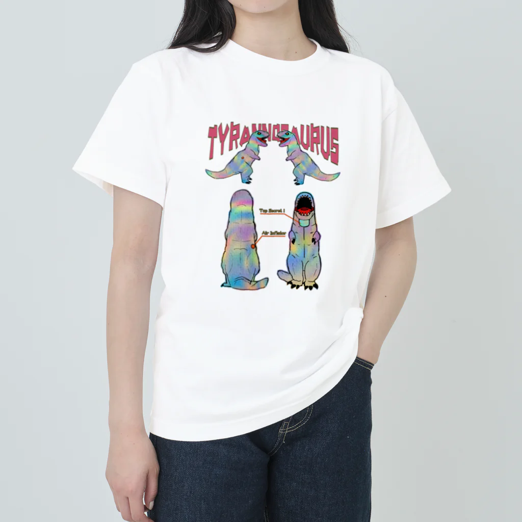 見習い幽幻道士のティラノサウルス ヘビーウェイトTシャツ