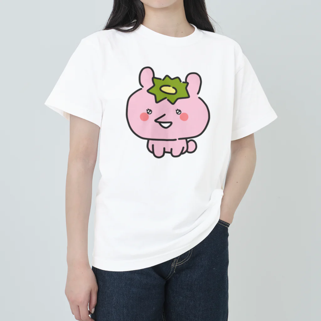 flower87boxのかっぱうさぎ（ピンク） ヘビーウェイトTシャツ