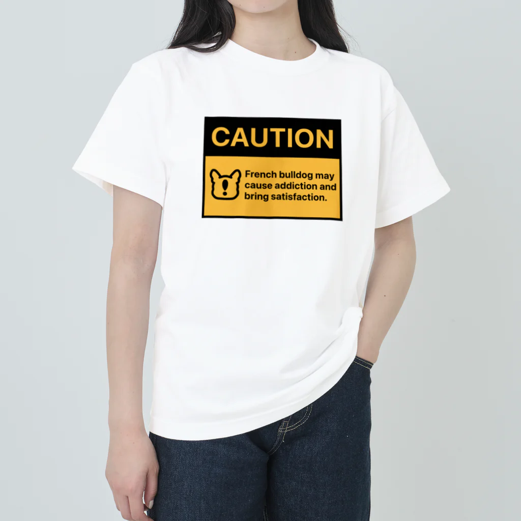 PISTACHIO FACTORYのCAUTION FRENCHIE ヘビーウェイトTシャツ