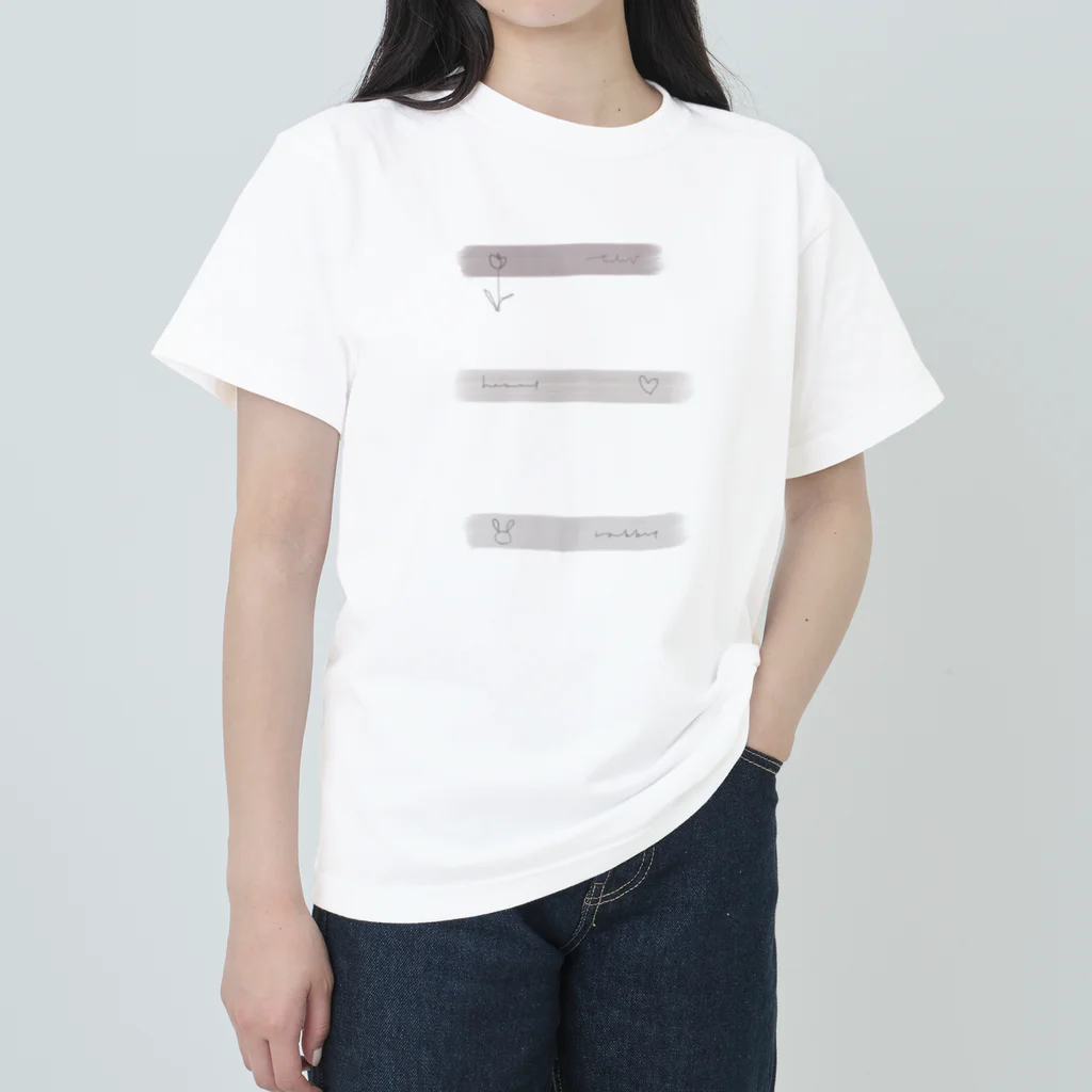 rilybiiのthree, くすみピンク Heavyweight T-Shirt