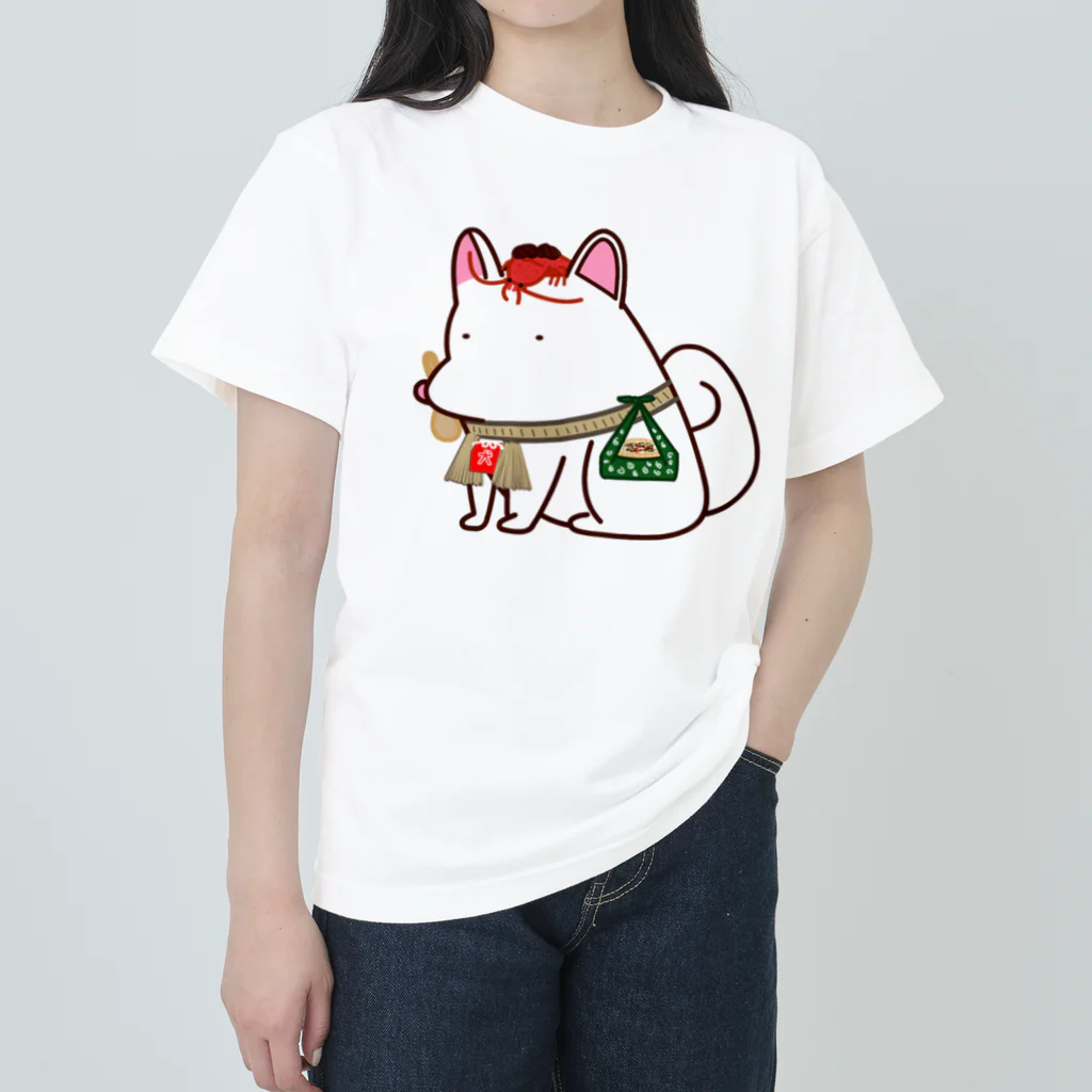 ムンムン&キュピロニウスのアトリエSUZURI店のお伊勢参りに辿り着けないおかげ犬さん  Heavyweight T-Shirt