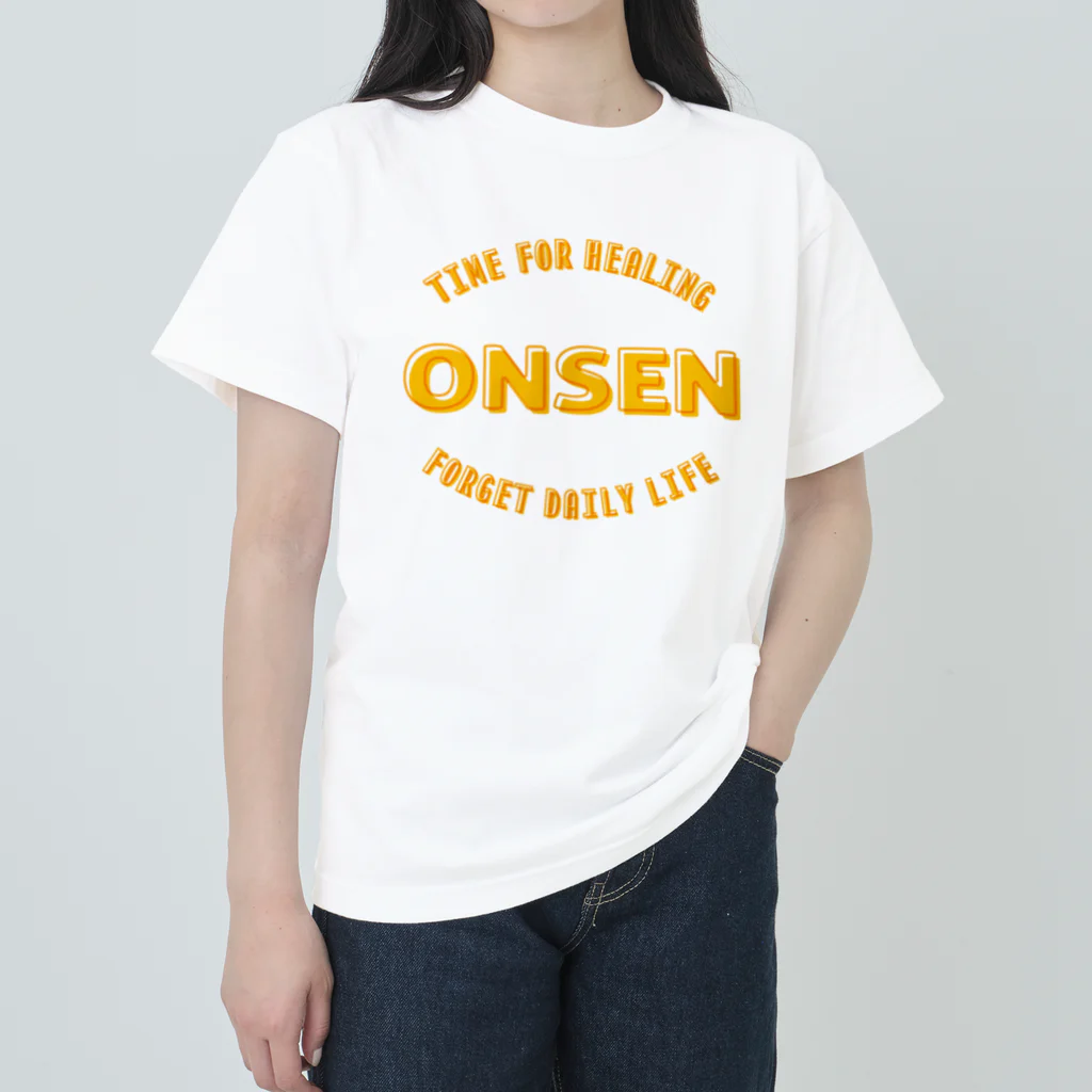 kg_shopのONSEN -Time for Healing- (イエロー) Heavyweight T-Shirt