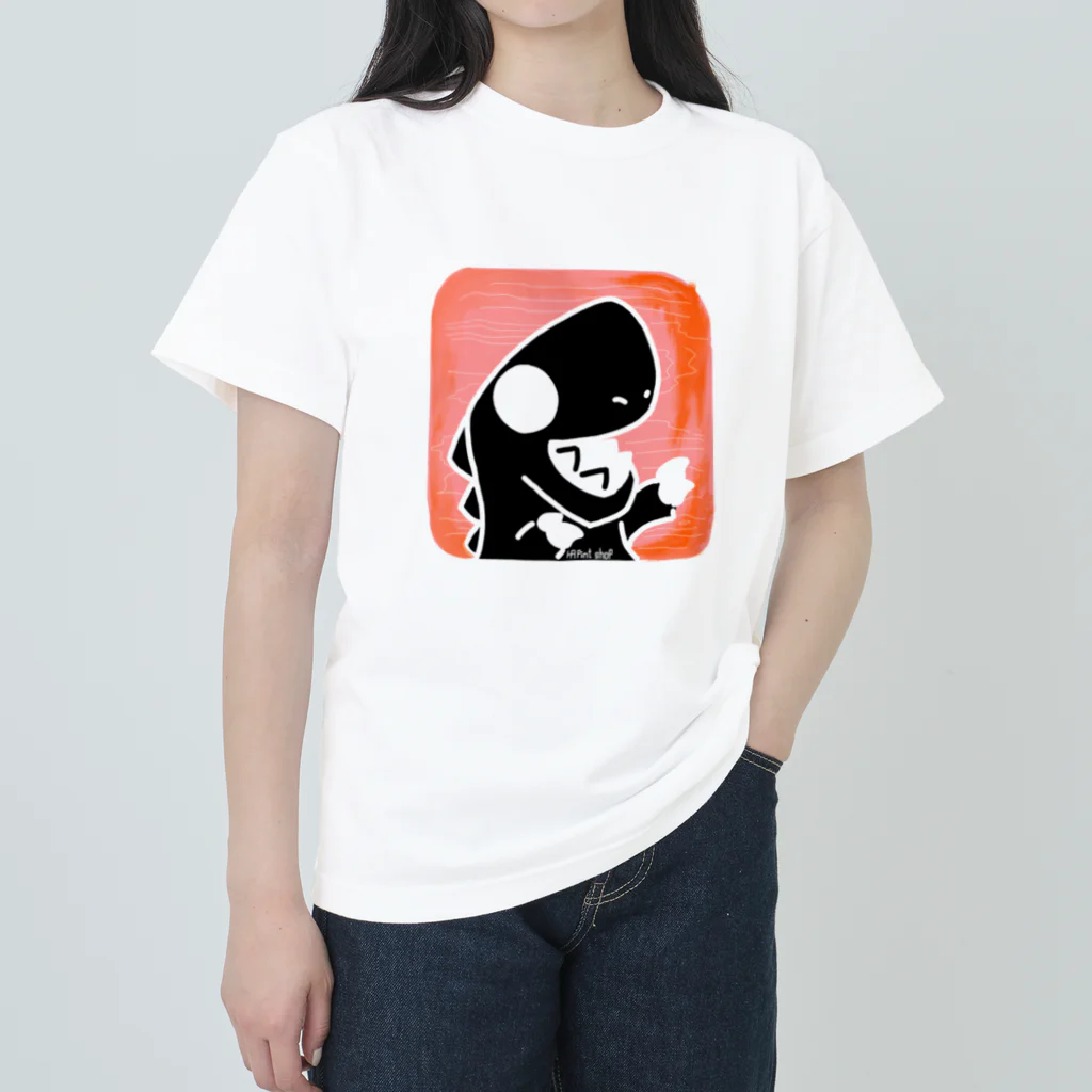 HxA paintshopの恐竜のブラックトレックス ヘビーウェイトTシャツ