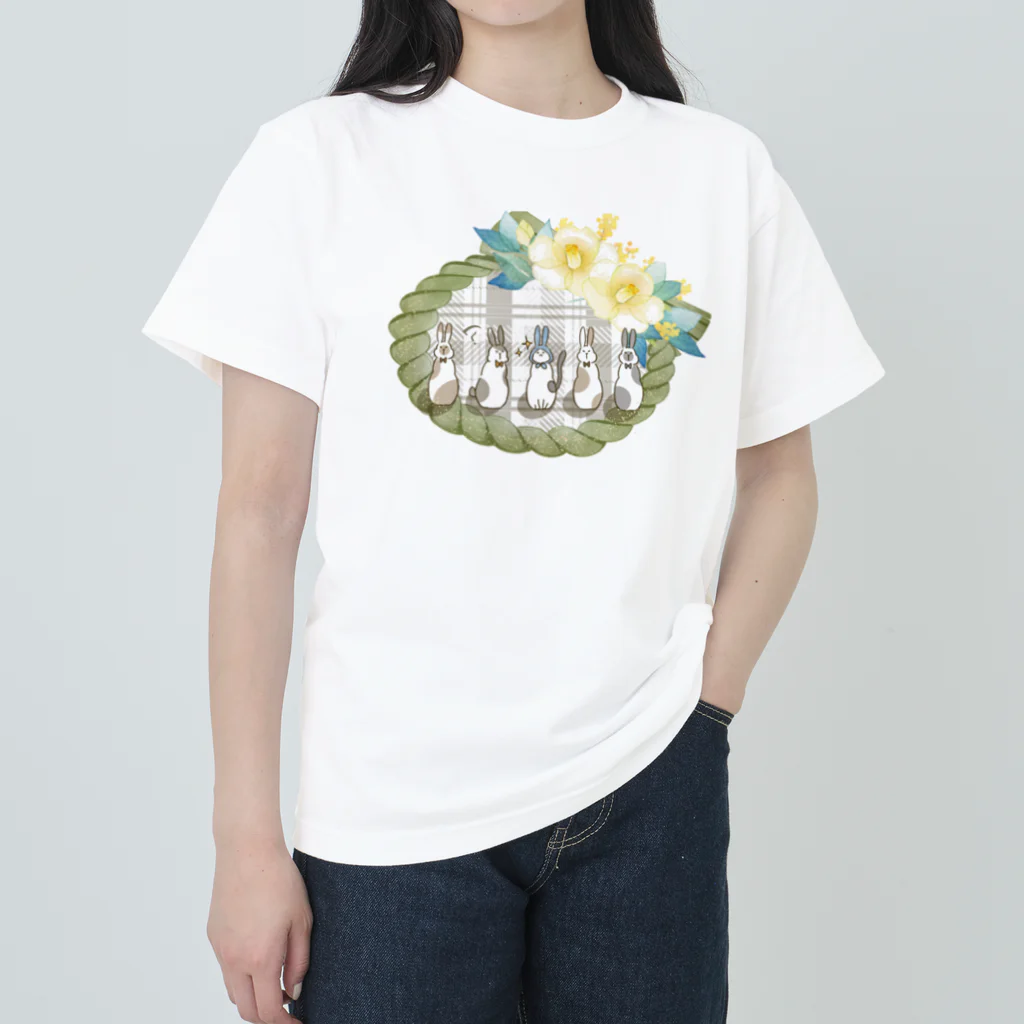 甘栗堂の干支うさぎ　２　シャツ ヘビーウェイトTシャツ