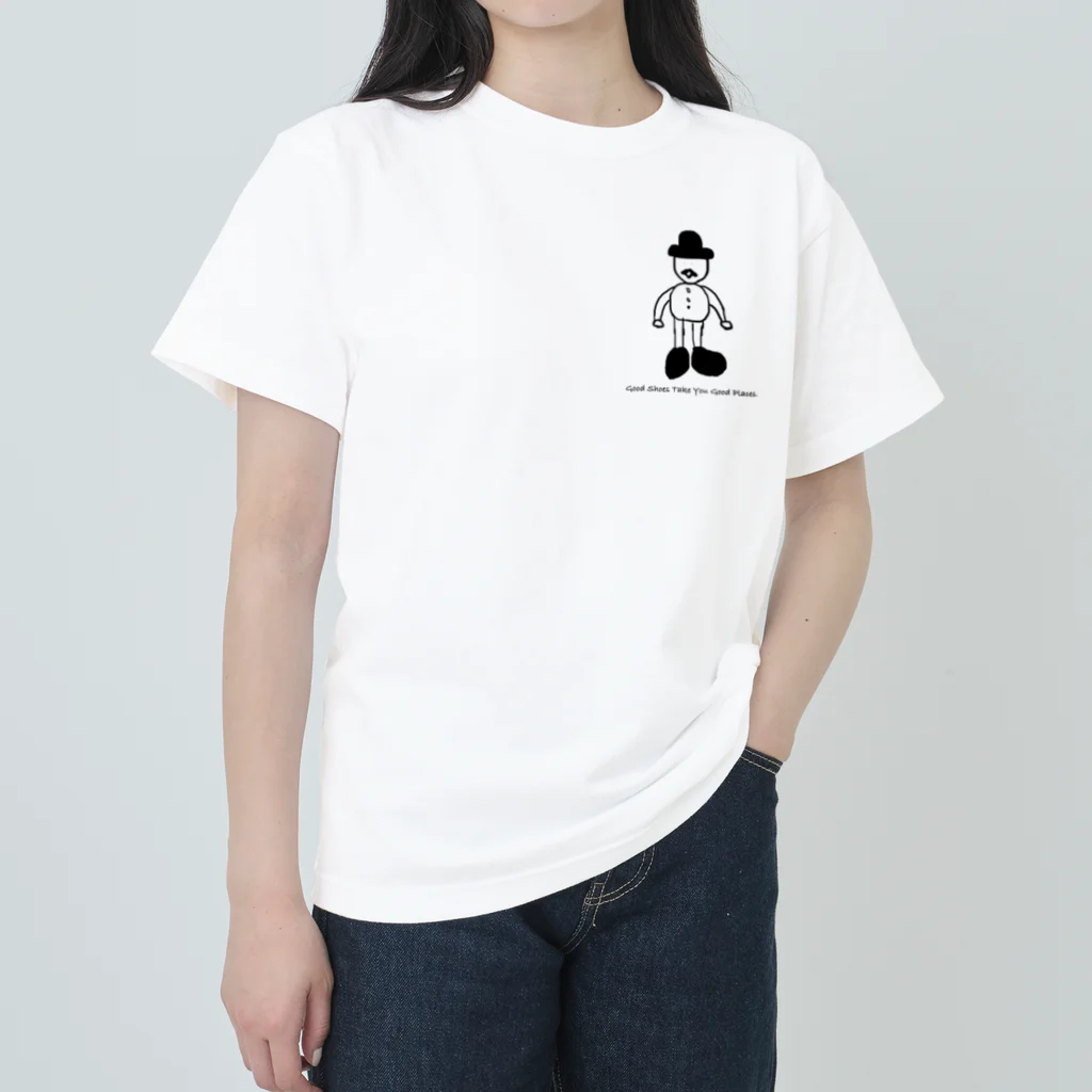 浅野アパレル倶楽部のドレスアップおじさんパート2（文字入り） ヘビーウェイトTシャツ