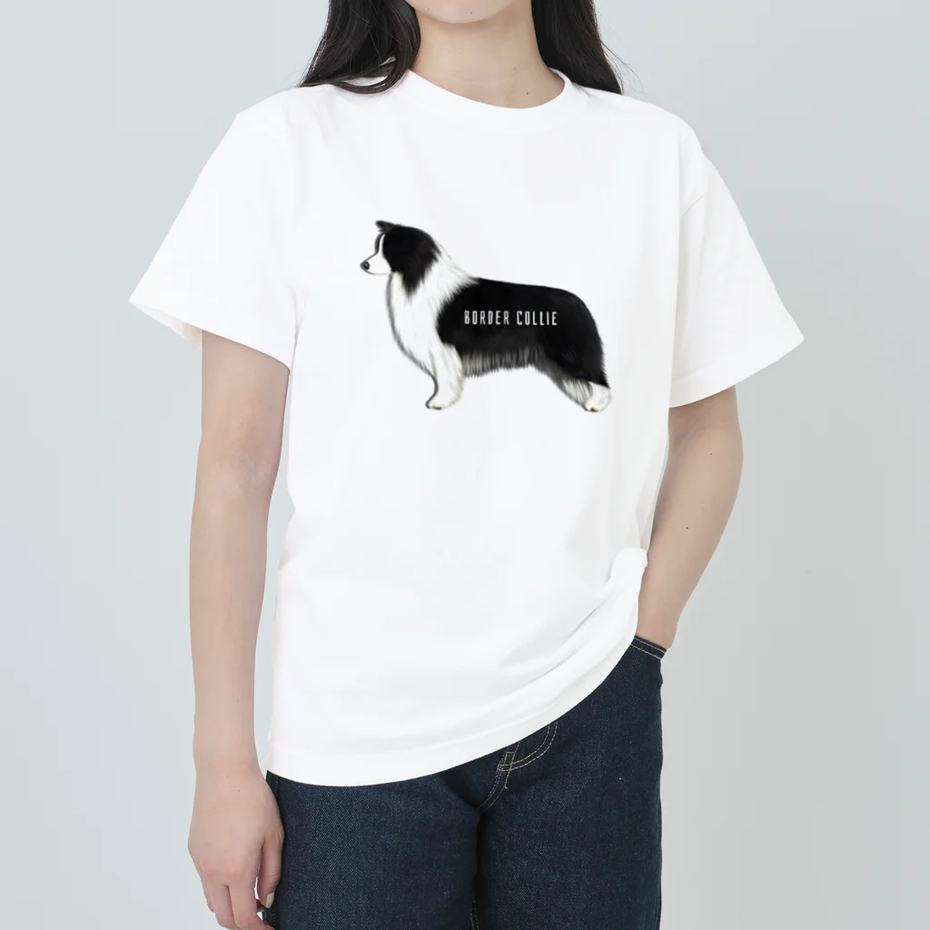 kcraft-bordercollieのボーダーコリー　モノクロver. ヘビーウェイトTシャツ