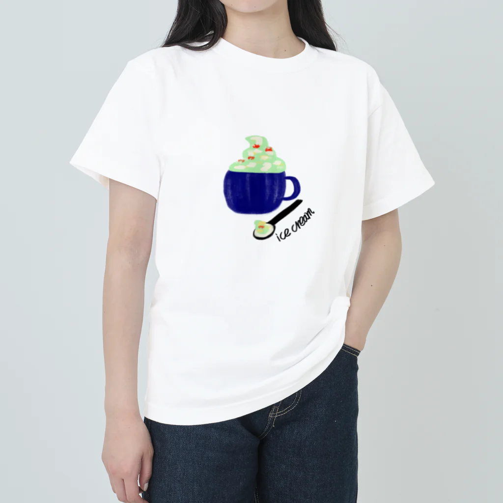 みにゆん　ねこのice cream ヘビーウェイトTシャツ