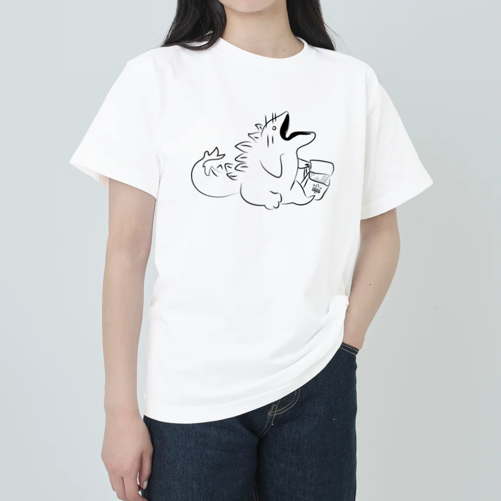Owl and Potato Creationのステゴサウルス 草食系 ジュラシックランチ Heavyweight T-Shirt