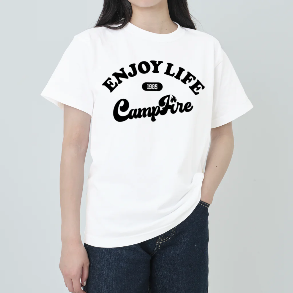 アージーのエンジョイ ライフ キャンプファイヤー Heavyweight T-Shirt