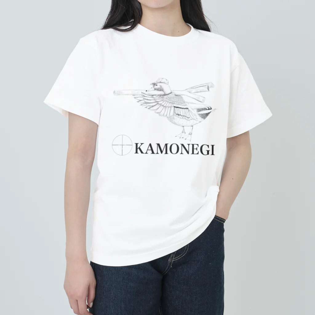 ヘシコヤン本舗のkamonegi モノクロ Heavyweight T-Shirt