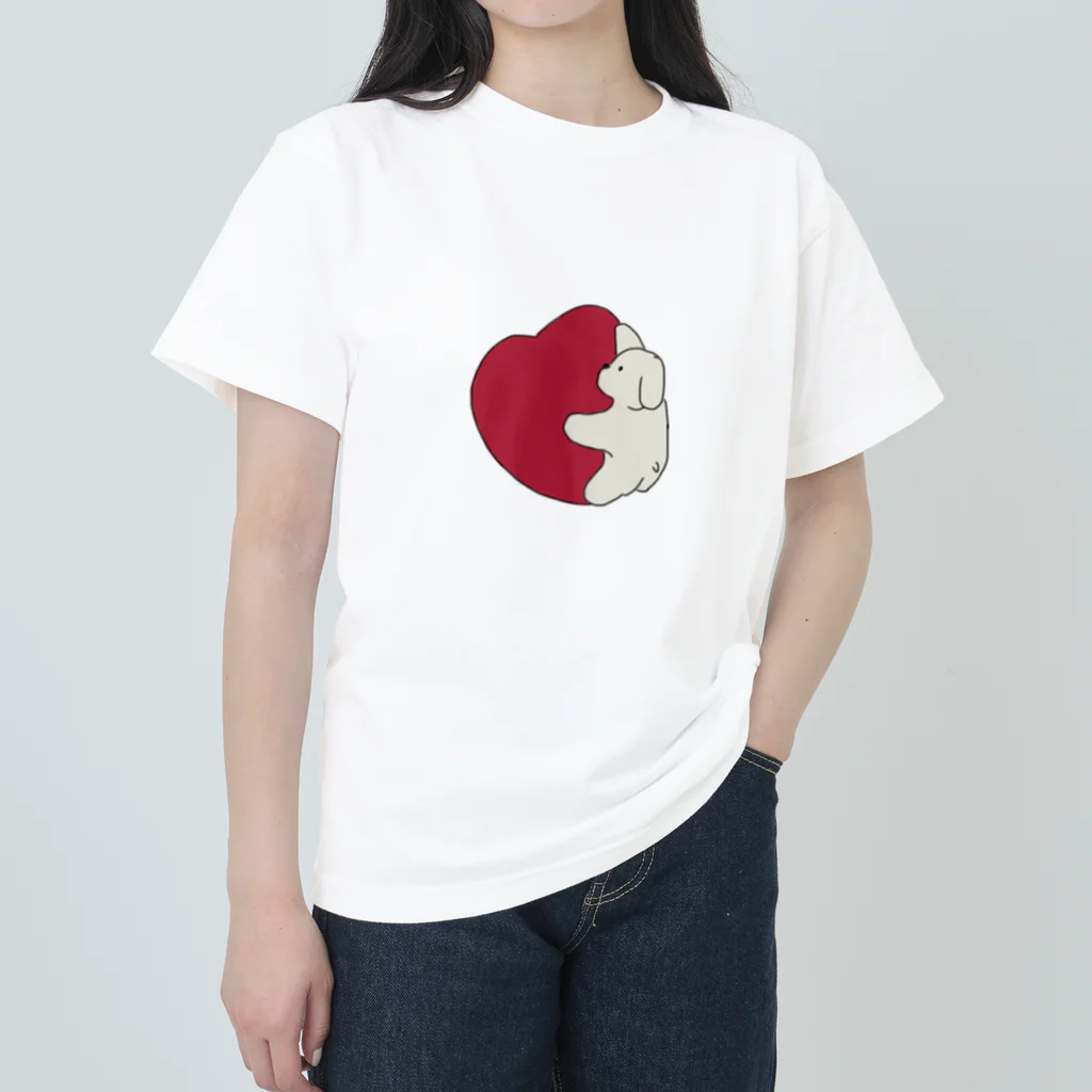 みにゆん　ねこのA loving puppy Heavyweight T-Shirt