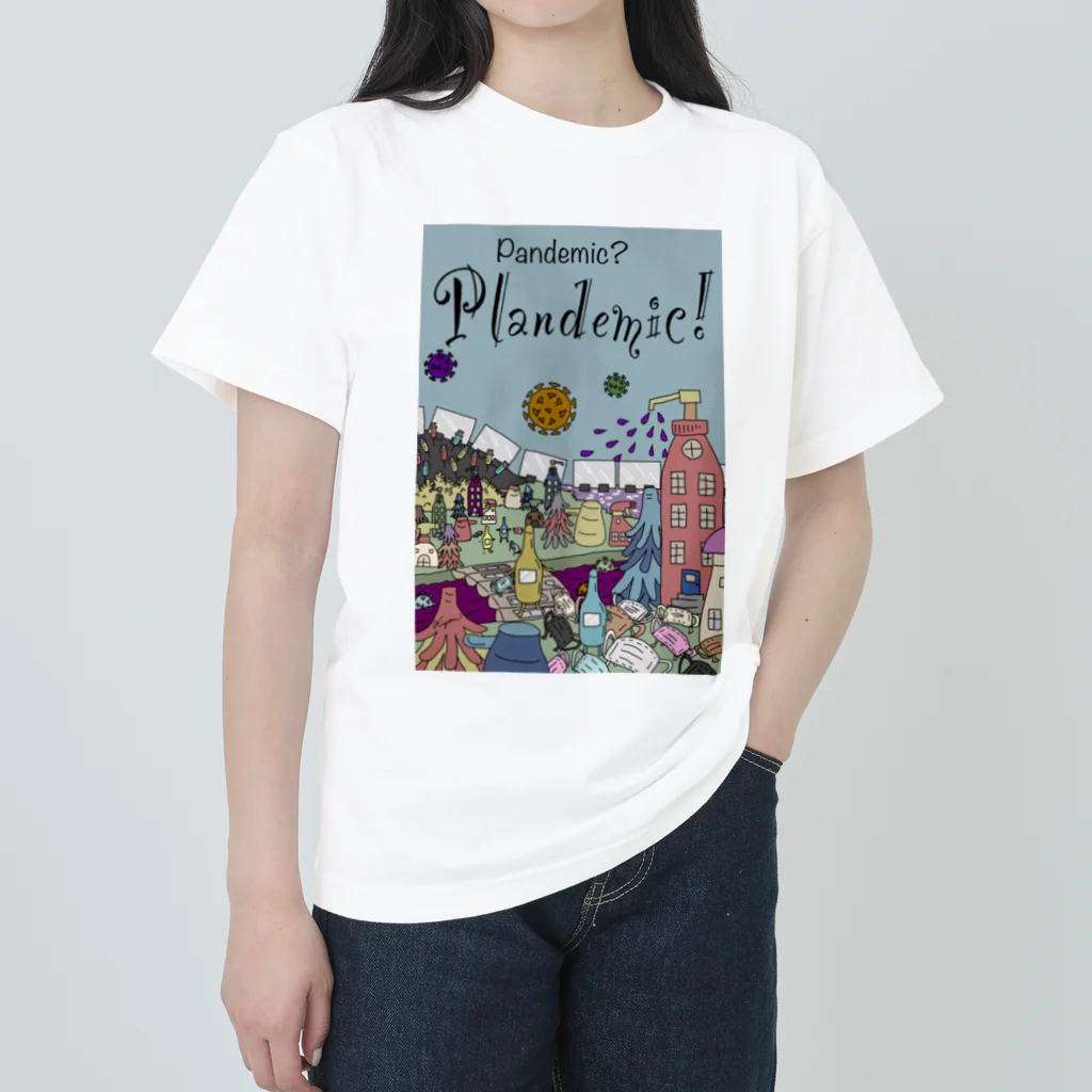 「かわる世界、終わりの時」×KIYOMIのPlandemic!  コロナの町 Heavyweight T-Shirt