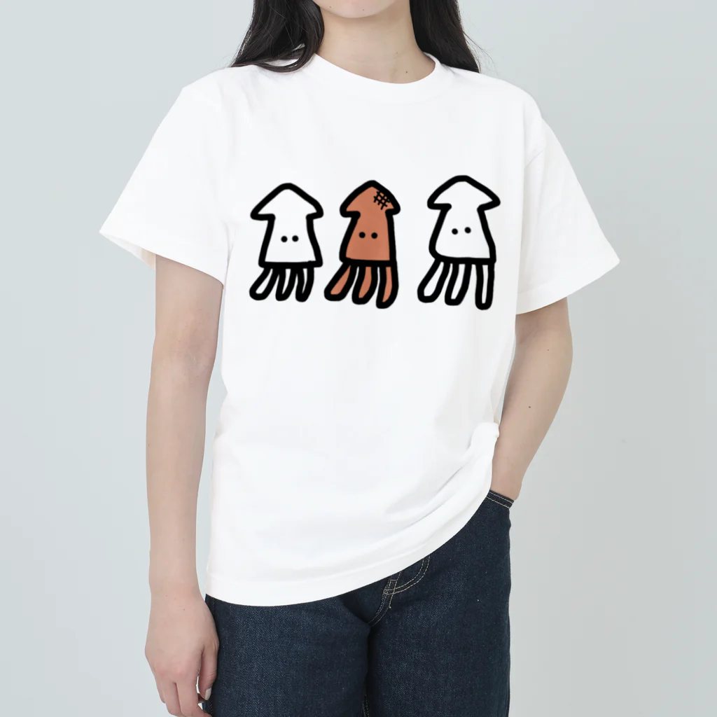 なでしこ@デザインのいか焼きイカいか Heavyweight T-Shirt