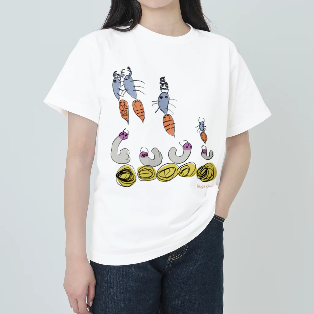 bugs club shopのコクワガタ　卵・幼虫・さなぎ・成虫 Heavyweight T-Shirt