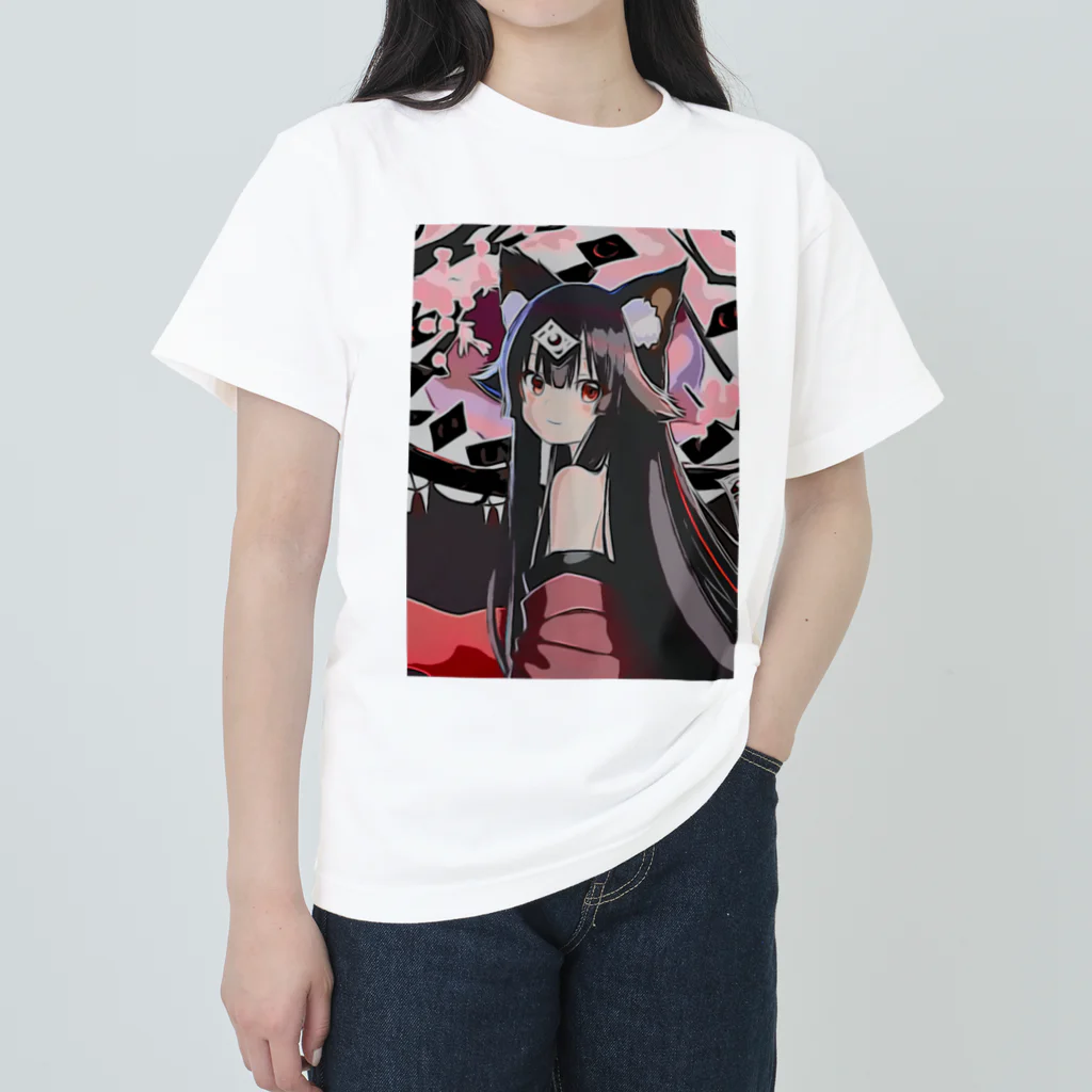 Red & Brack の夜桜に幕 ヘビーウェイトTシャツ