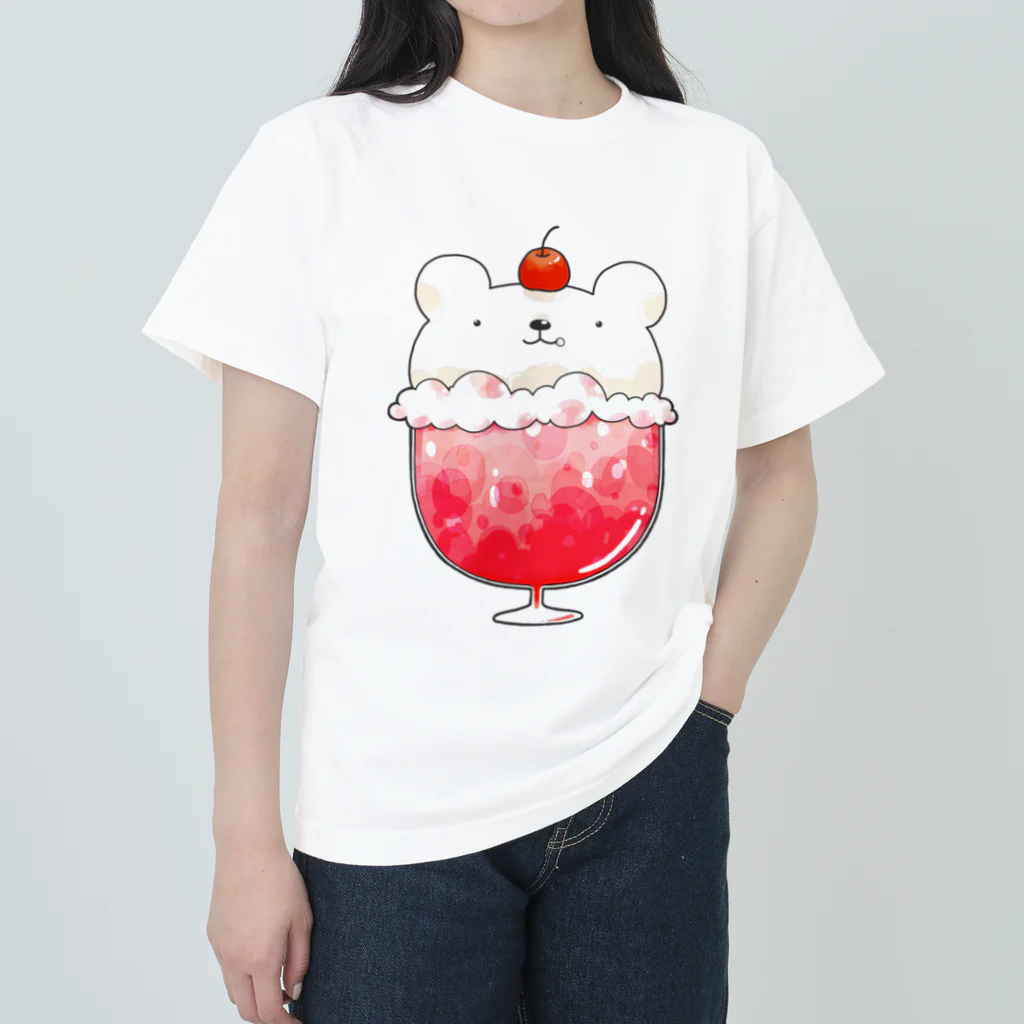 pecori ぺこりのしろくまのクリームソーダ いちご味 Heavyweight T-Shirt