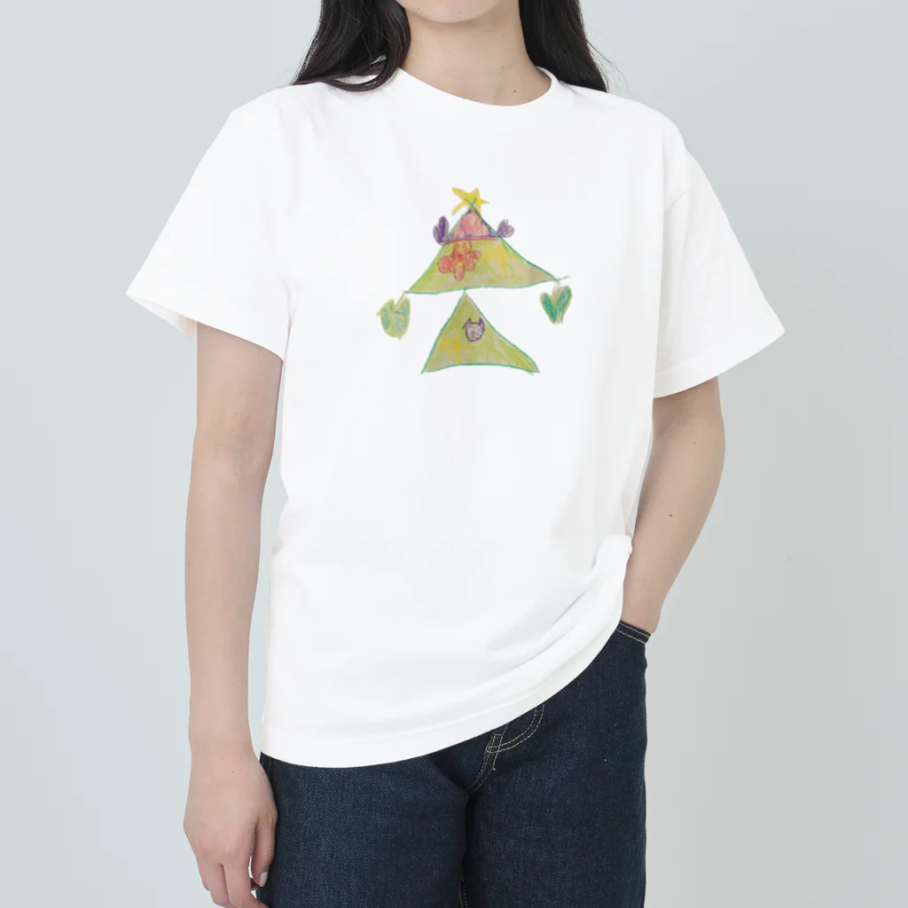 KidsArtの【子どもの絵】クリスマスツリー Heavyweight T-Shirt