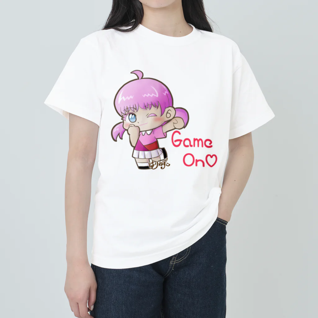 はりねずこのイラストのゲームオン！モモちゃん Heavyweight T-Shirt