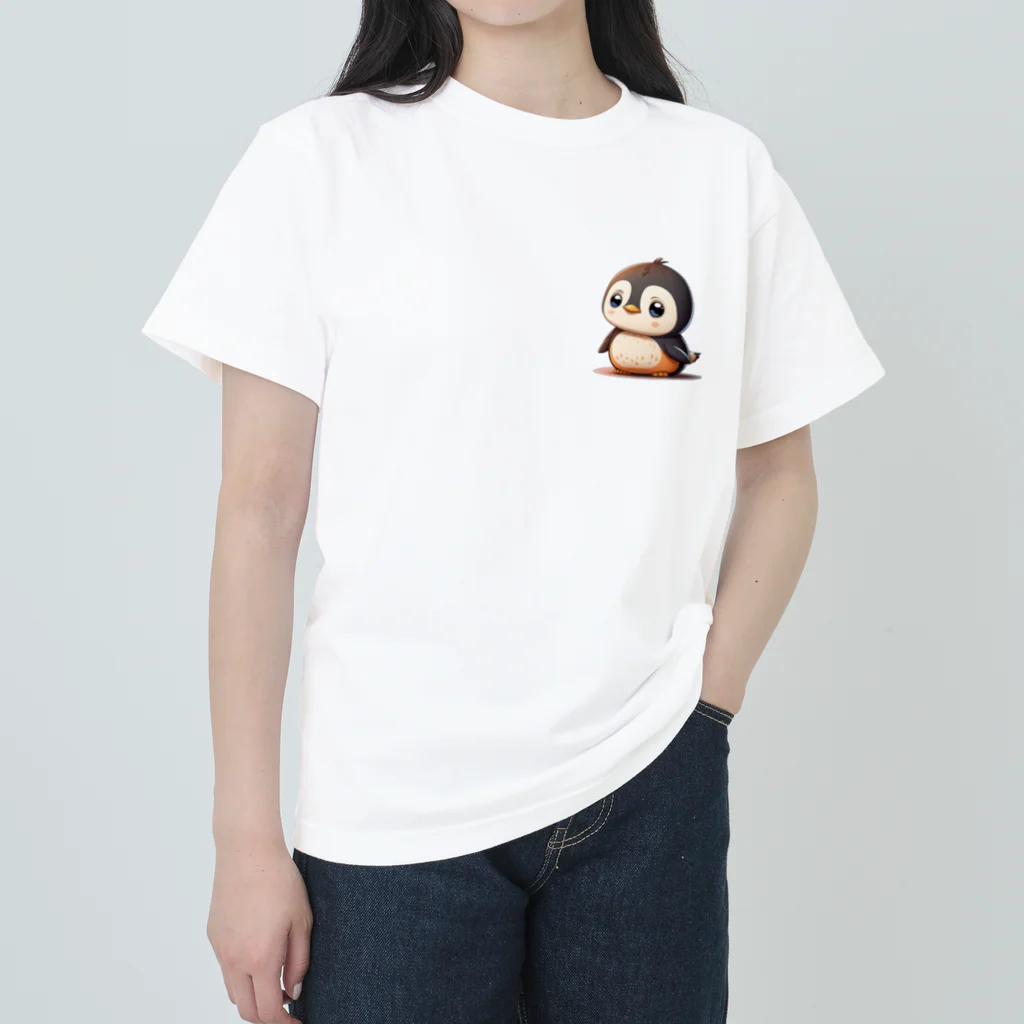 チビアニメのチビペンギン ヘビーウェイトTシャツ