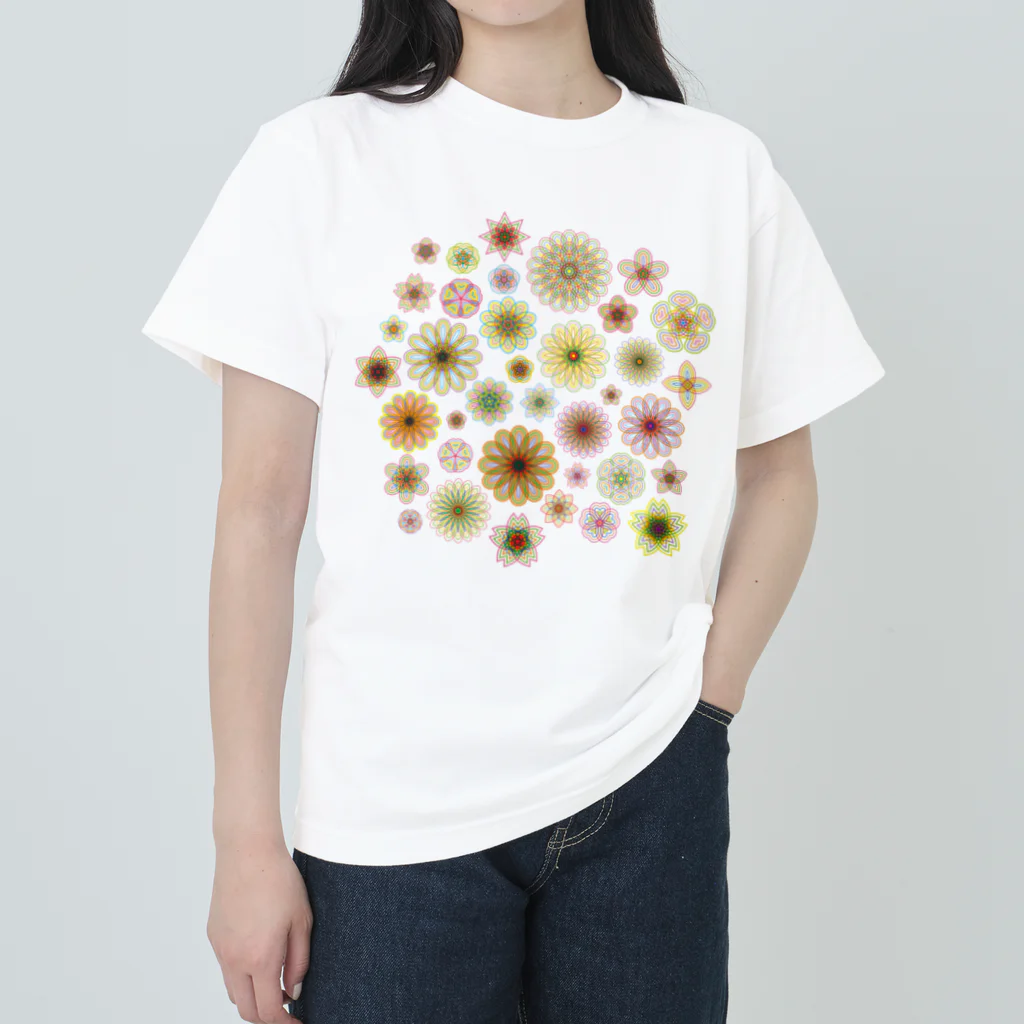 kimchinのやさしい色合いの花柄 Heavyweight T-Shirt