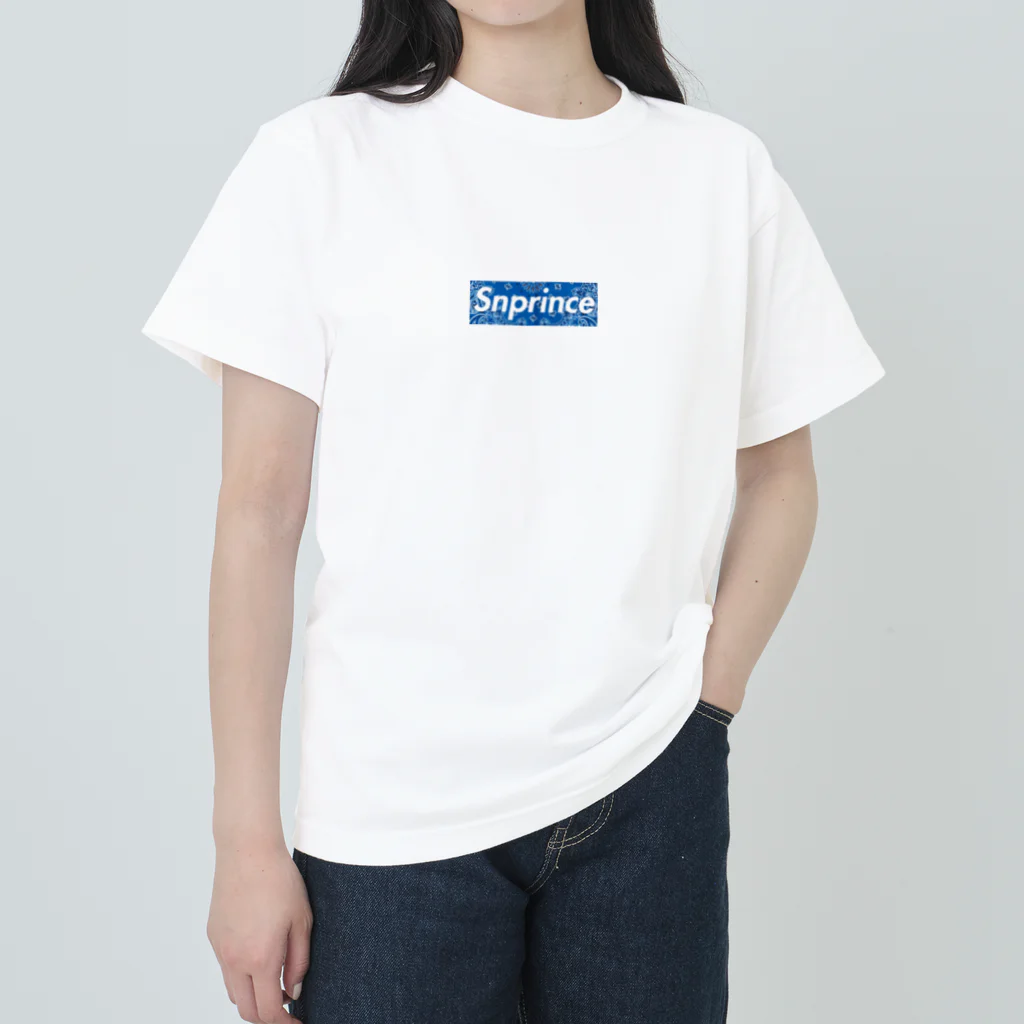 王子のアパレル SnprinceのSnprince boxlogo Paisley blue Heavyweight T-Shirt