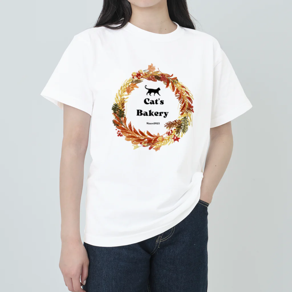 桜町通り商店街の紗子ちゃんのCat’ｓBakery ロゴT Heavyweight T-Shirt