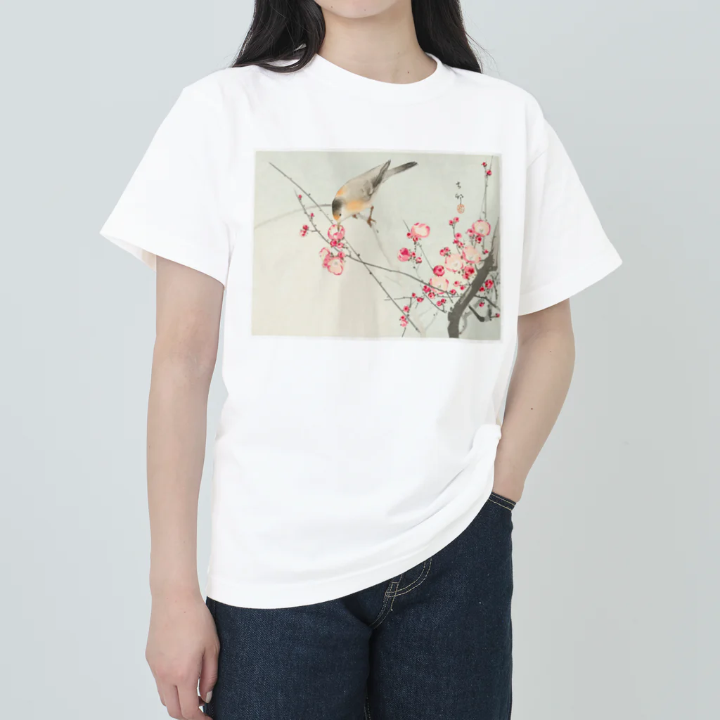 MUGEN ARTの小原古邨　梅に鶯　Ohara Koson / Songbird on blossom branch Heavyweight T-Shirt