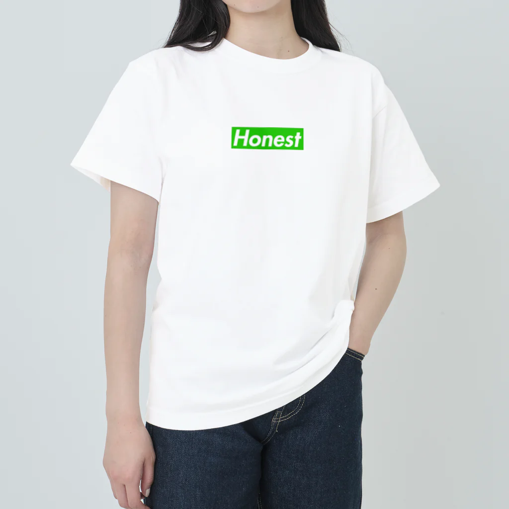 Honest のボックスロゴ(ラッキーグリーン) ヘビーウェイトTシャツ