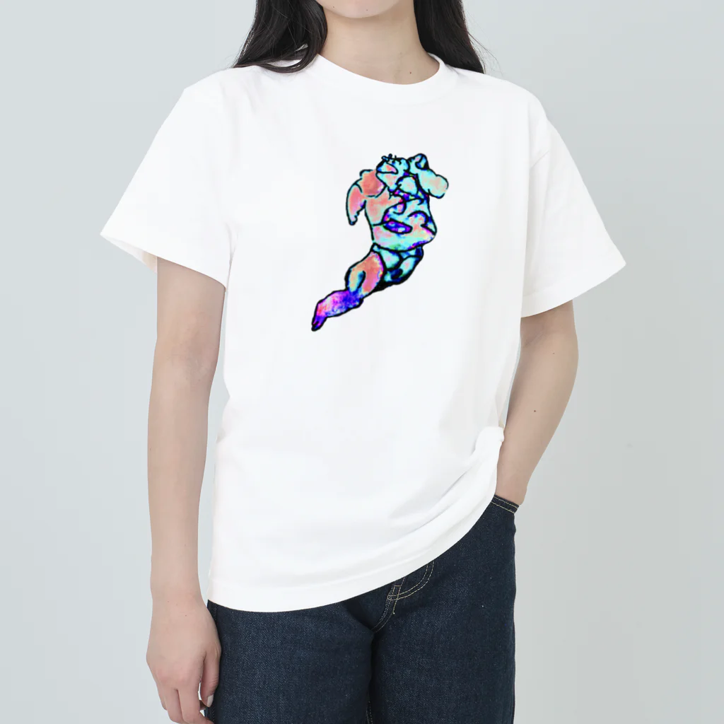 🍩tarojiro(たろじろ) shop🍩のパンいち砲丸投げ Heavyweight T-Shirt