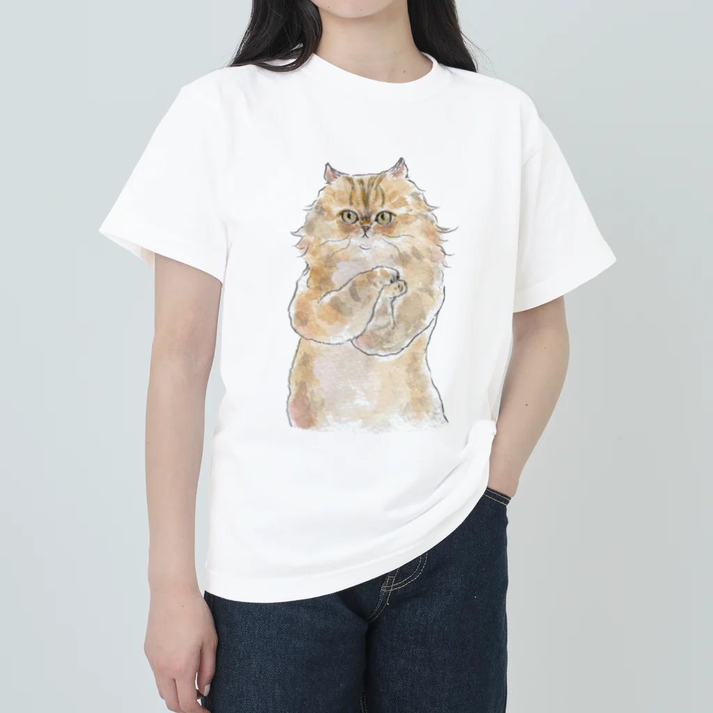 トコロコムギのおねだりにゃんこ ヘビーウェイトTシャツ