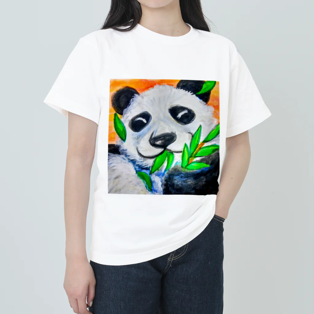Nanahaのパンダ ヘビーウェイトTシャツ