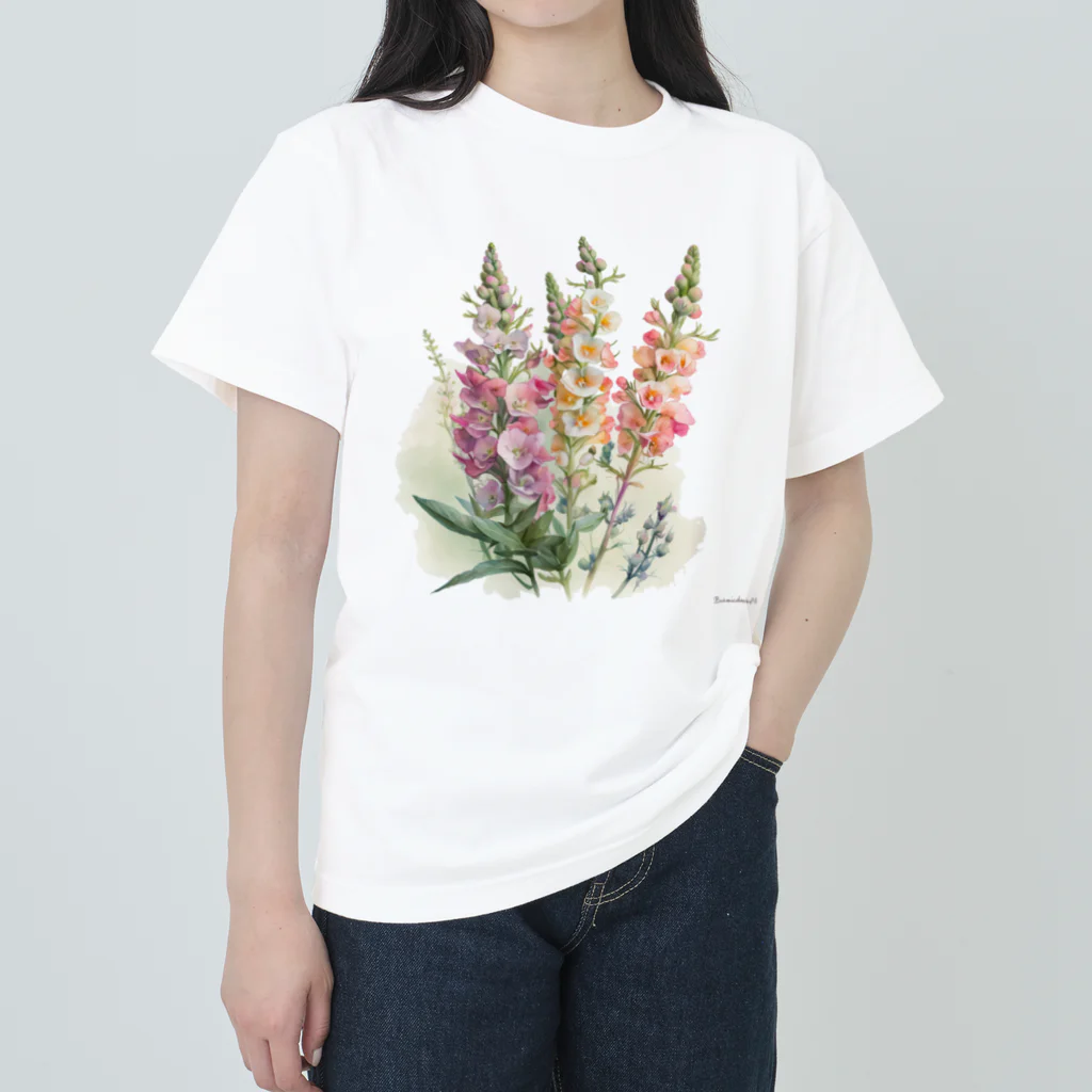 botanicalartAIのキンギョソウ ヘビーウェイトTシャツ