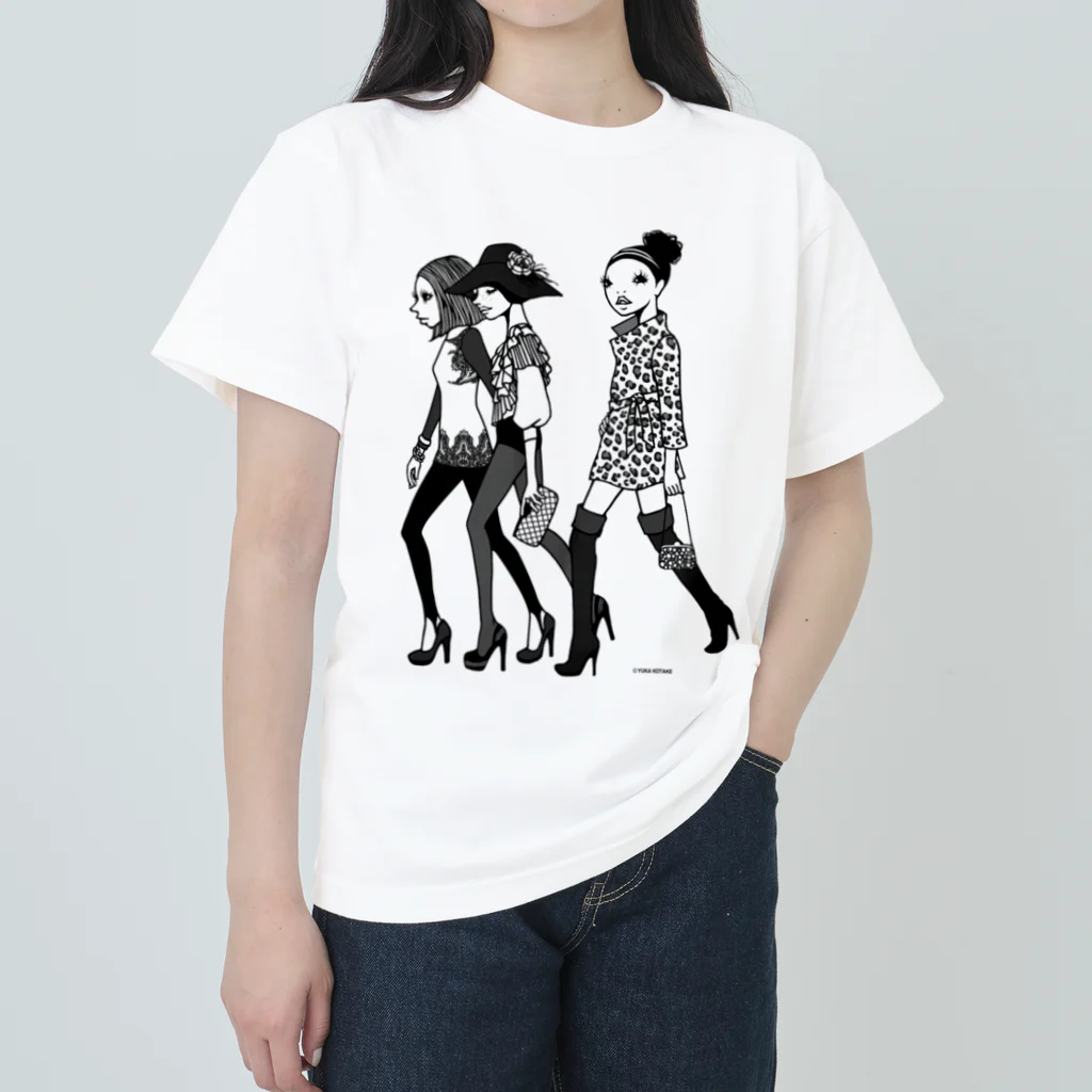 イラストレーターこたけゆか 公式オリジナルグッズのHEY LADIES!  Heavyweight T-Shirt