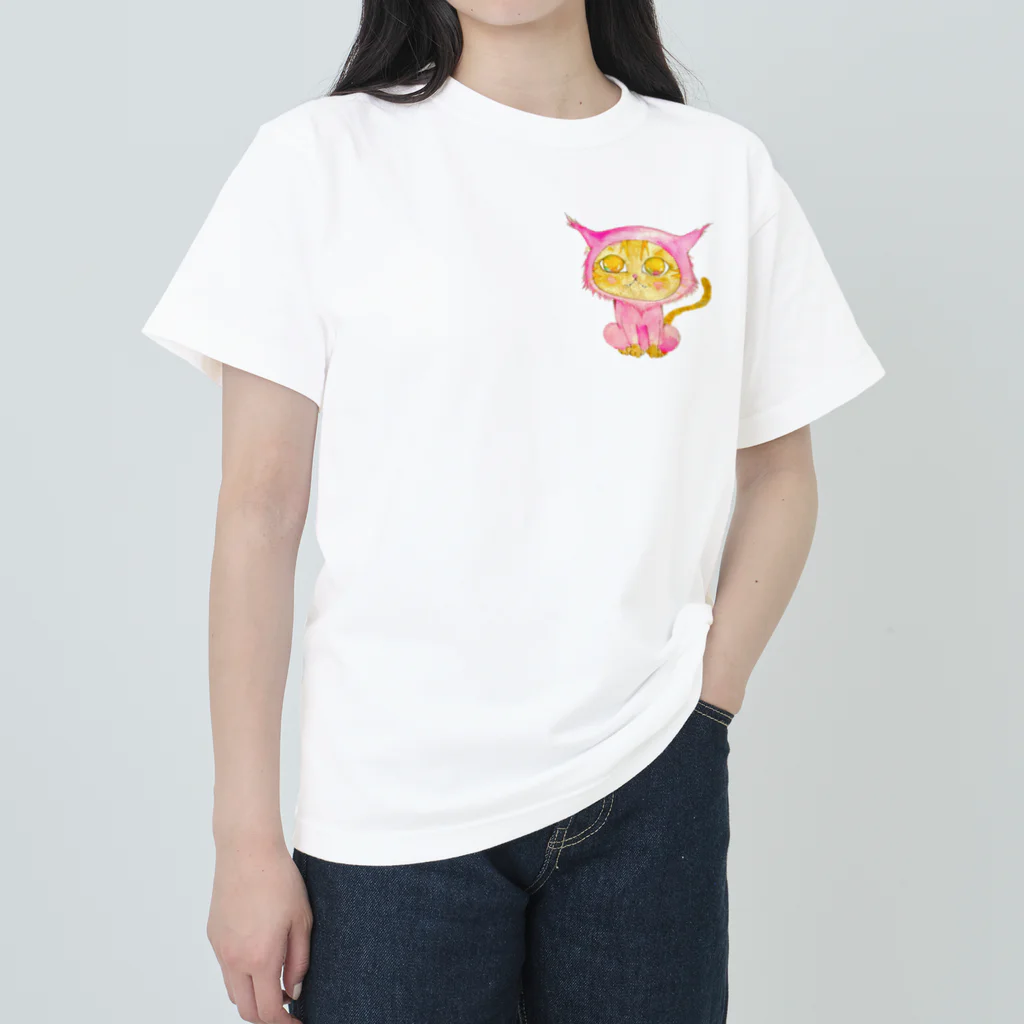 暖暖あたたかのピンクになりたい茶トラちゃん Heavyweight T-Shirt