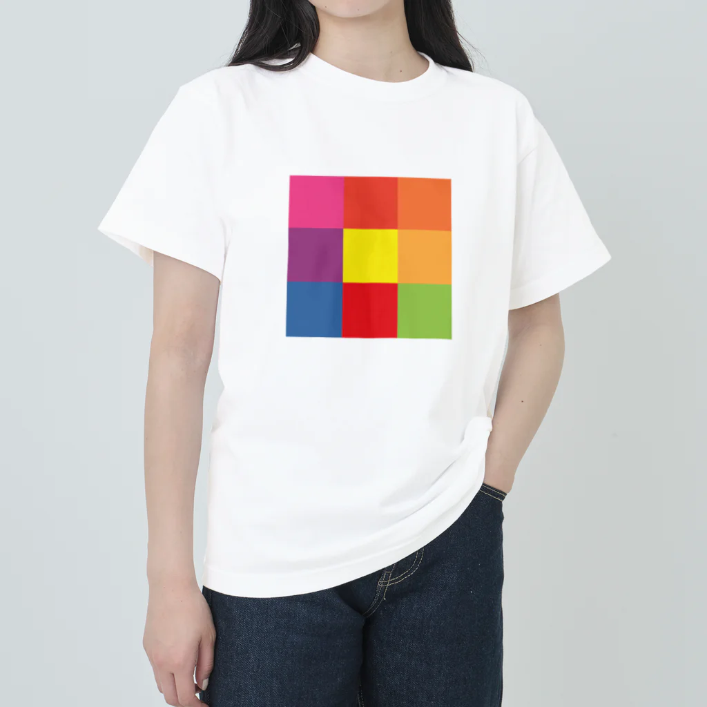 3×3 のドット絵の笑う花 - 3×3 のドット絵 Heavyweight T-Shirt