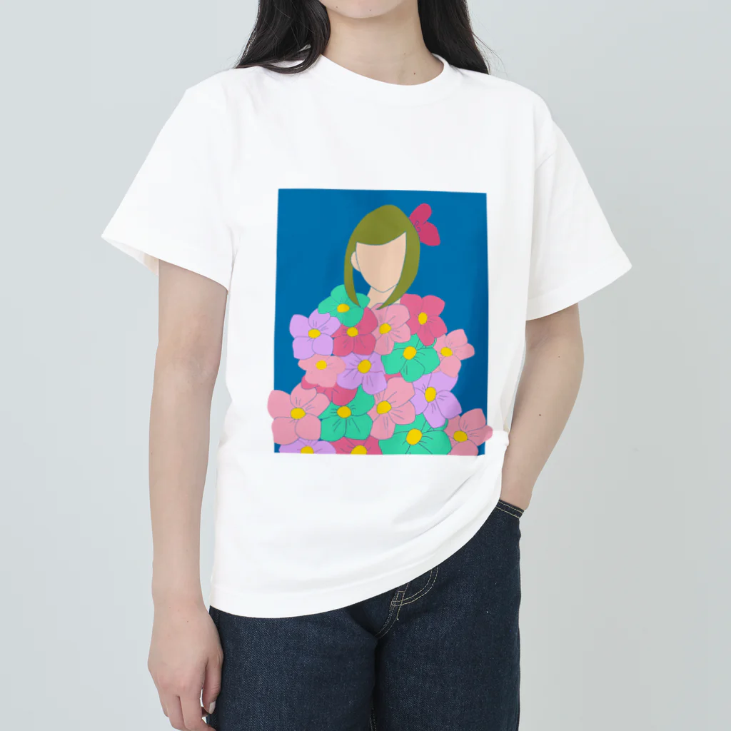 KAEDEsanの花ドレスを着た少女 Heavyweight T-Shirt