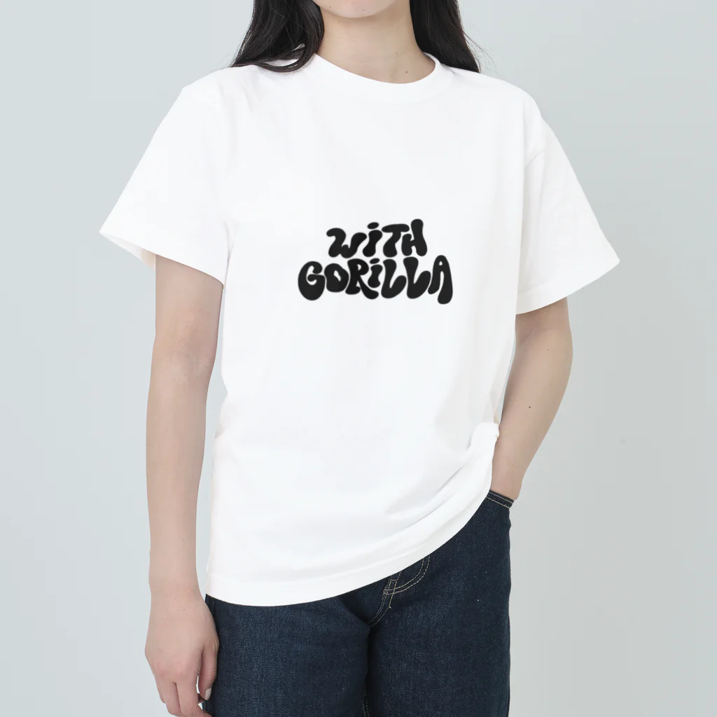 with Gorillaのwith Gorilla (hippie logo) ヘビーウェイトTシャツ