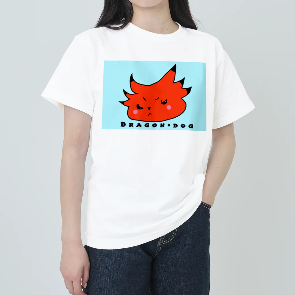 みつまめこshopのDragon×dog Heavyweight T-Shirt