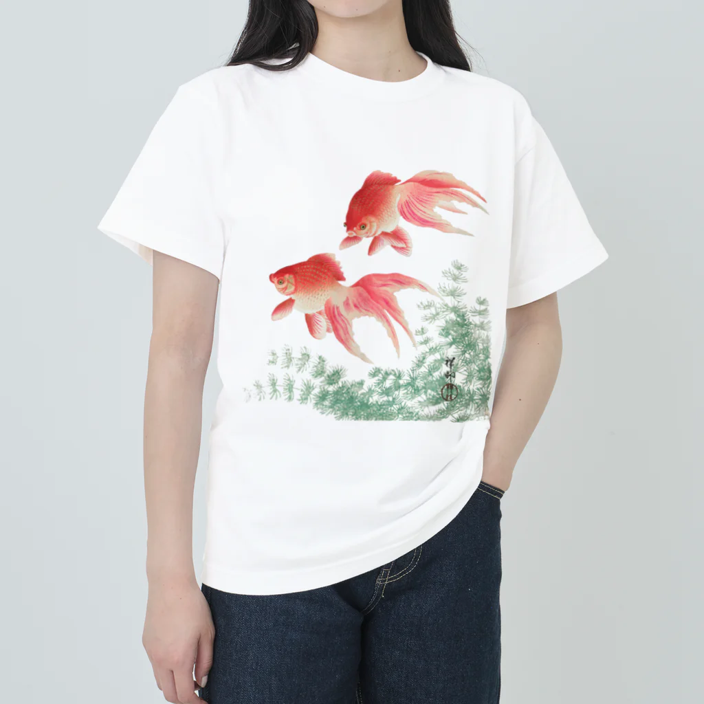 MUGEN ARTの二匹の金魚　小原古邨作品編集　日本のアートTシャツ＆グッズ ヘビーウェイトTシャツ