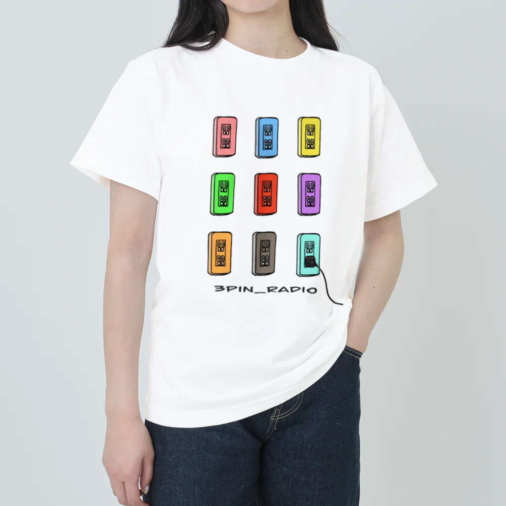 「三つ穴コンセント」オフィシャルショップの三つ穴コンセントTシャツ(ver.FUJI) ヘビーウェイトTシャツ