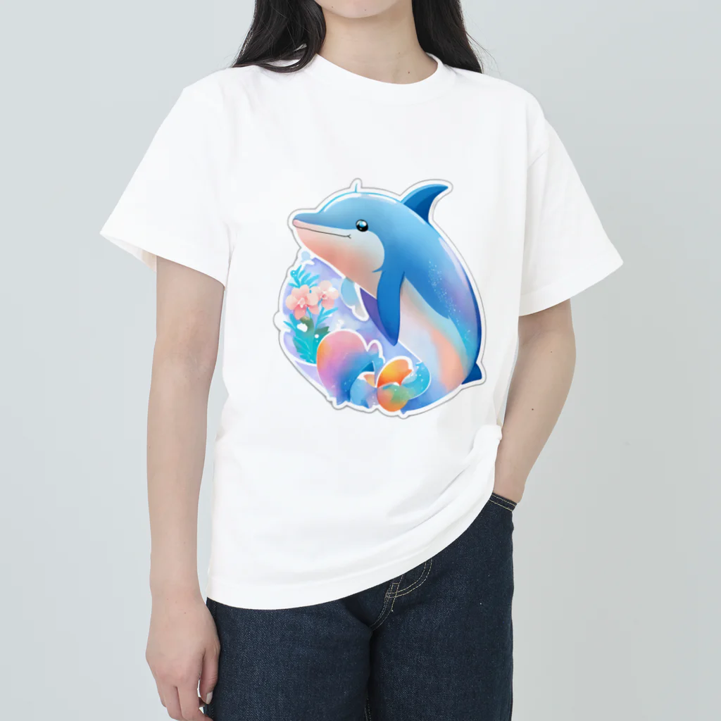 dolphineの可愛いイルカ ヘビーウェイトTシャツ