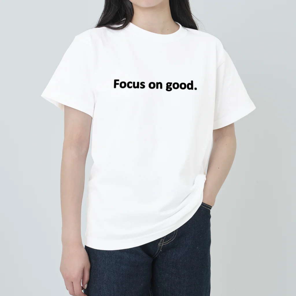 R362designのFocus on good.（黒） ヘビーウェイトTシャツ