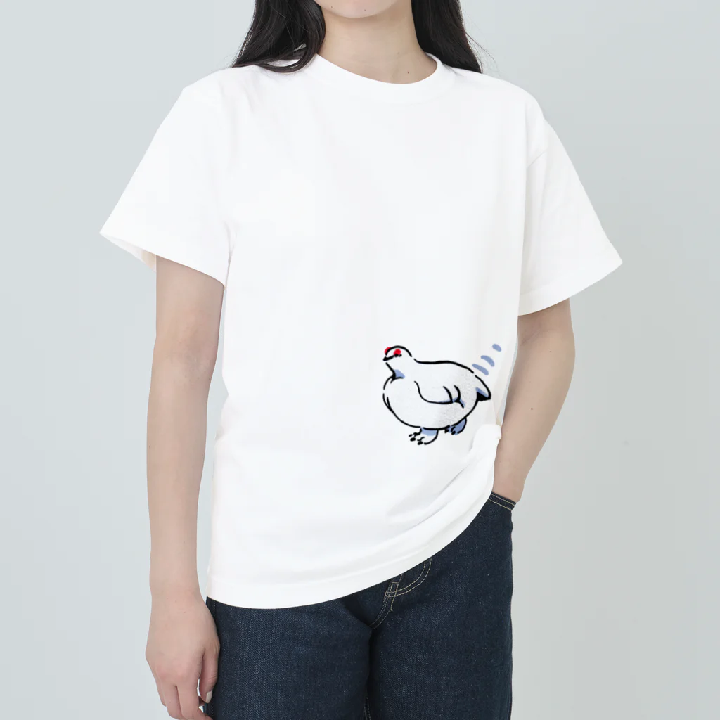 segasworksのこっちに来るライチョウさん ヘビーウェイトTシャツ