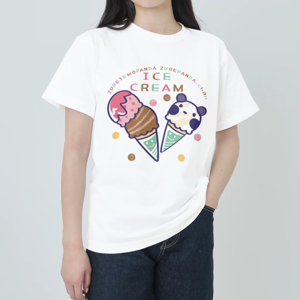 イラスト MONYAAT のズレぱんだちゃんのアイスクリームB Heavyweight T-Shirt