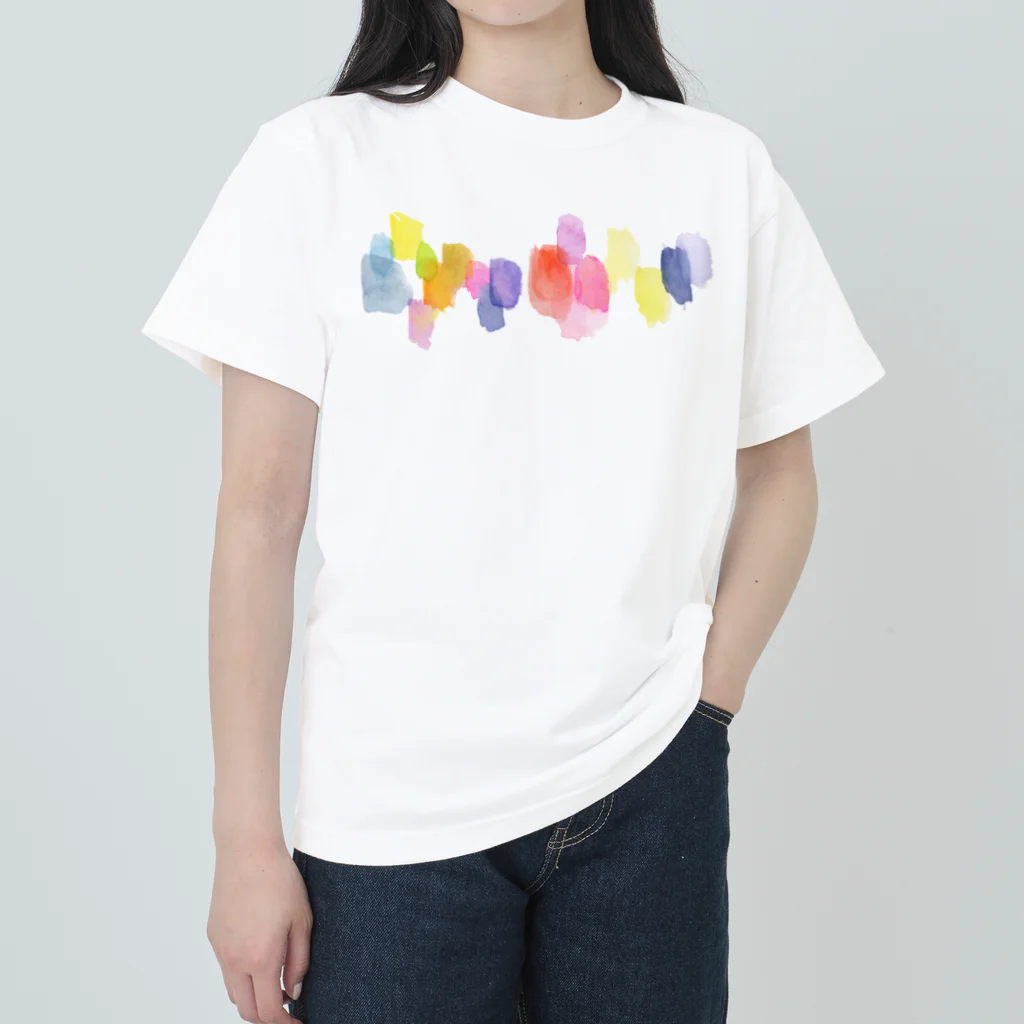 c5watercolorの水彩ペイント・カラフルその2 ヘビーウェイトTシャツ