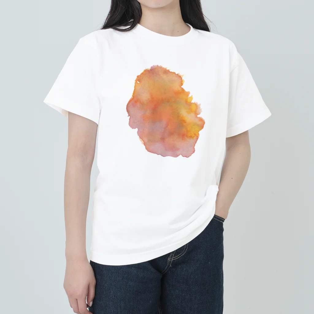 c5watercolorの水彩ペイント・夕焼け ヘビーウェイトTシャツ